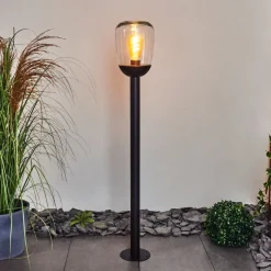 Borne Lumineuse Ystheim Noir, 1 Lumiere