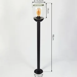 Borne Lumineuse Ystheim Noir, 1 Lumiere