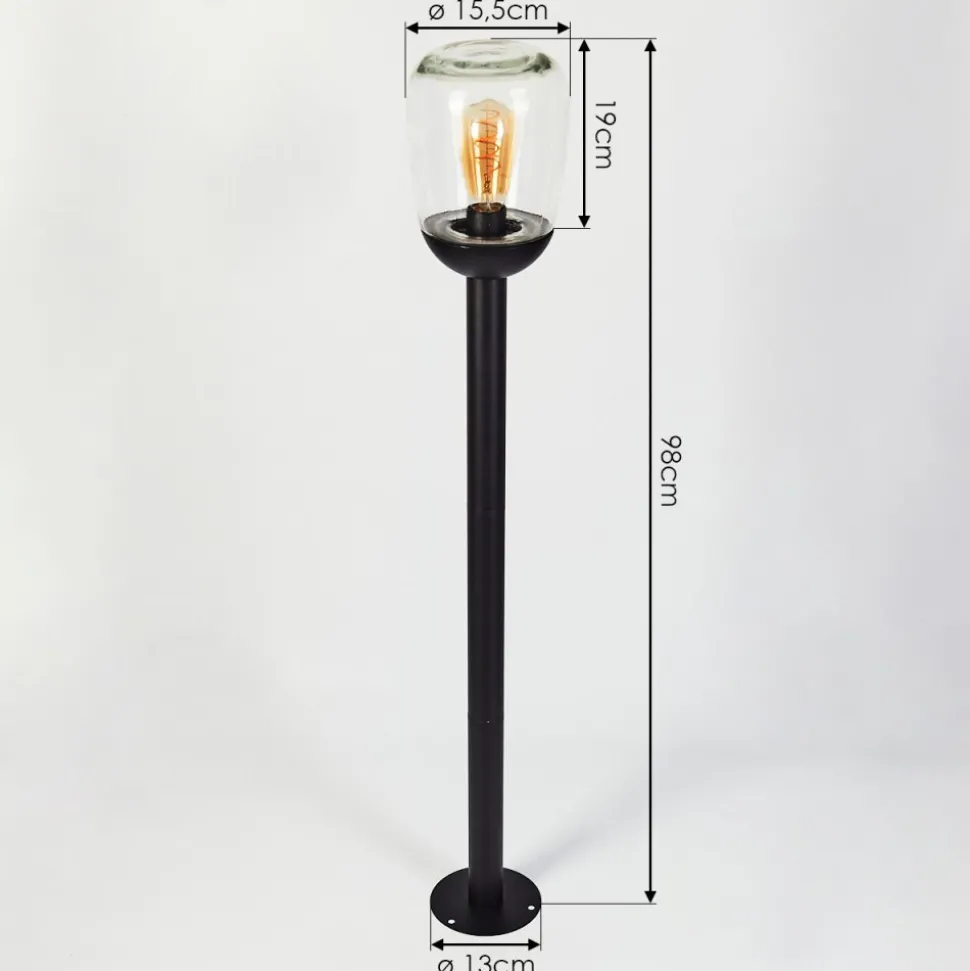Borne Lumineuse Ystheim Noir, 1 Lumiere