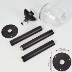 Borne Lumineuse Ystheim Noir, 1 Lumiere