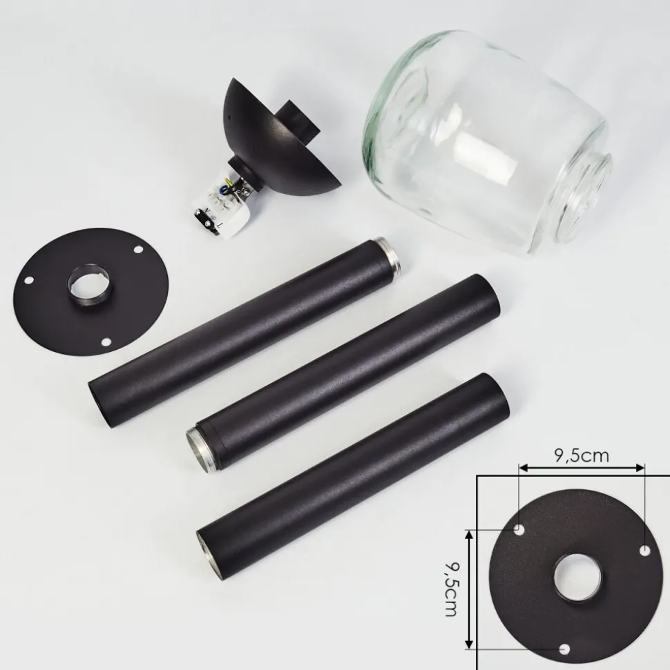 Borne Lumineuse Ystheim Noir, 1 Lumiere