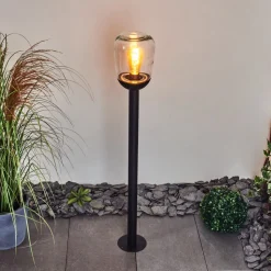 Borne Lumineuse Ystheim Noir, 1 Lumiere