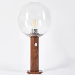 Borne Lumineusebubodefo Brun, Couleur Bois, 1 Lumiere, Detecteur De Mouvement