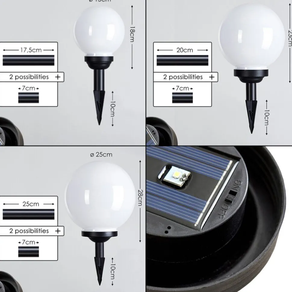 Boule Lumineuse Campinas Led Noir, Blanc, 1 Lumiere