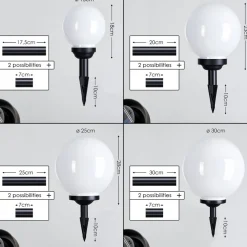 Boule Lumineuse Campinas Led Noir, Blanc, 1 Lumiere