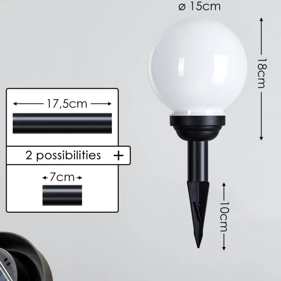 Boule Lumineuse Campinas Led Noir, Blanc, 1 Lumiere