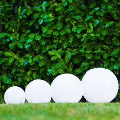 Boule Lumineuse Solar Led Acier Inoxydable, 2 Lumieres