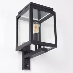Greensboro Applique Murale D'Exterieur Noir, 1 Lumiere, Detecteur De Mouvement