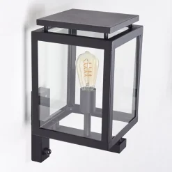 Greensboro Applique Murale D'Exterieur Noir, 1 Lumiere, Detecteur De Mouvement