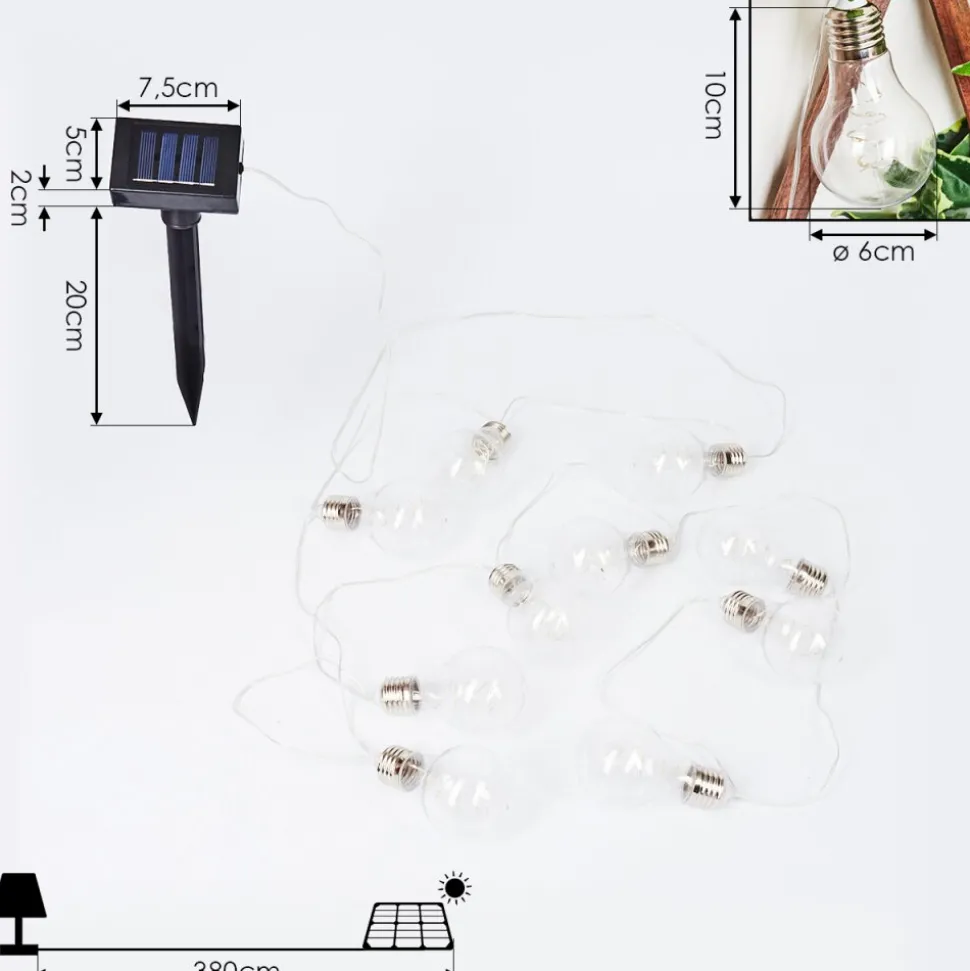 Guirlande Lumineuse Solaire Markhus Led Transparent, 10 Lumieres