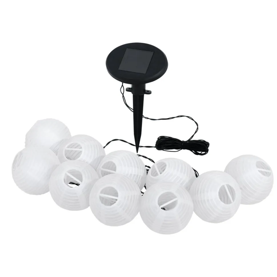 Guirlande Lumineuse Solaire Eglo Ball Led Noir, 10 Lumieres
