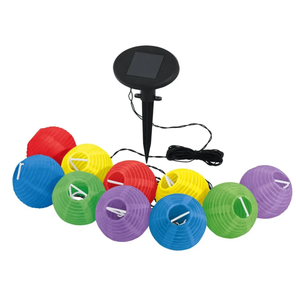 Guirlande Lumineuse Solaire Eglo Dots Led Noir, 10 Lumieres