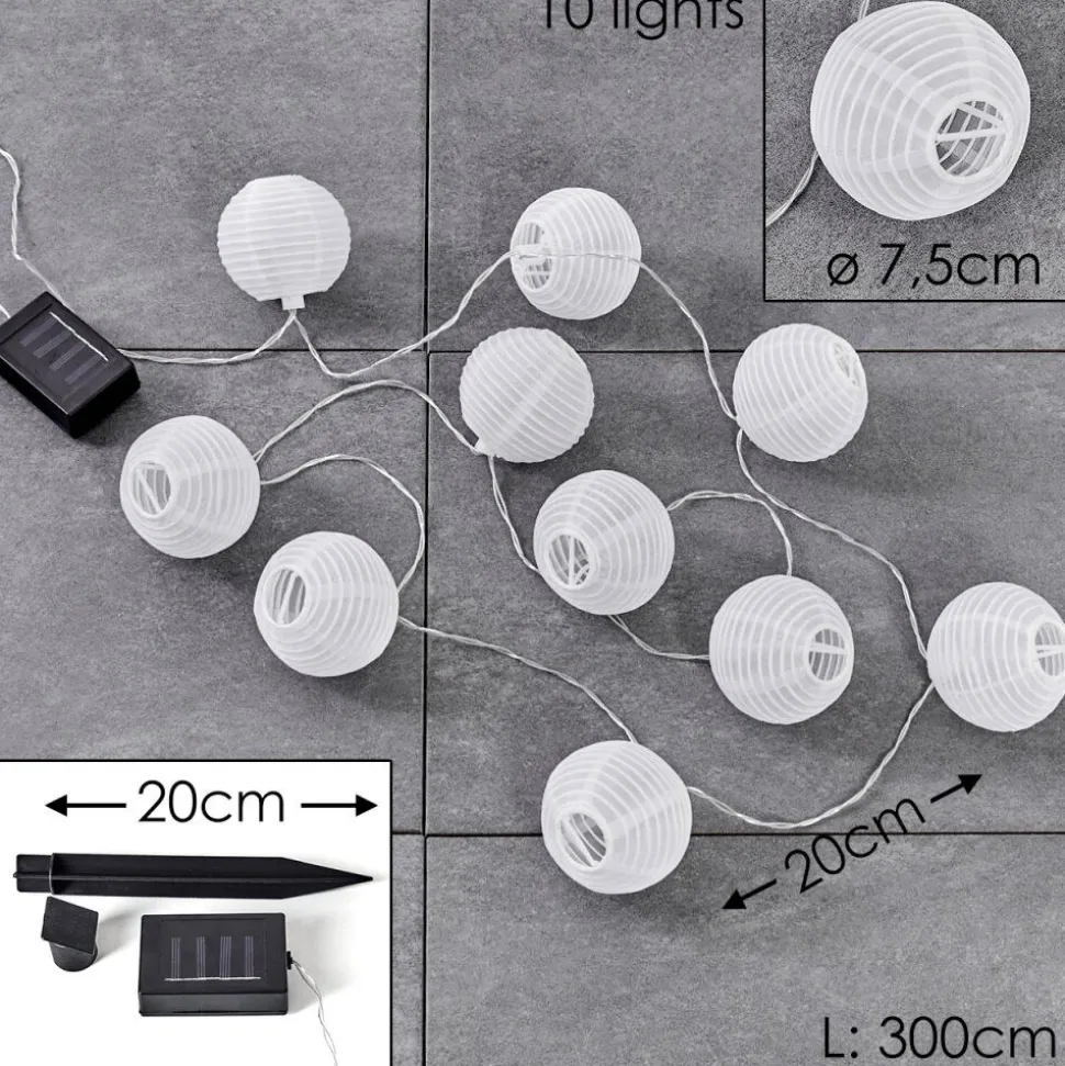 Guirlande Solaire Redding Led Blanc, 10 Lumieres