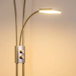 Lampadaire A Vasque Kimba Led Nickel Mat, 3 Lumieres