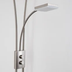 Lampadaire A Vasque Kimba Led Nickel Mat, 3 Lumieres