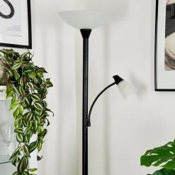 Lampadaire A Vasque Phong Led Noir, 2 Lumieres