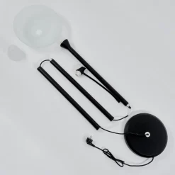 Lampadaire A Vasque Phong Led Noir, 2 Lumieres