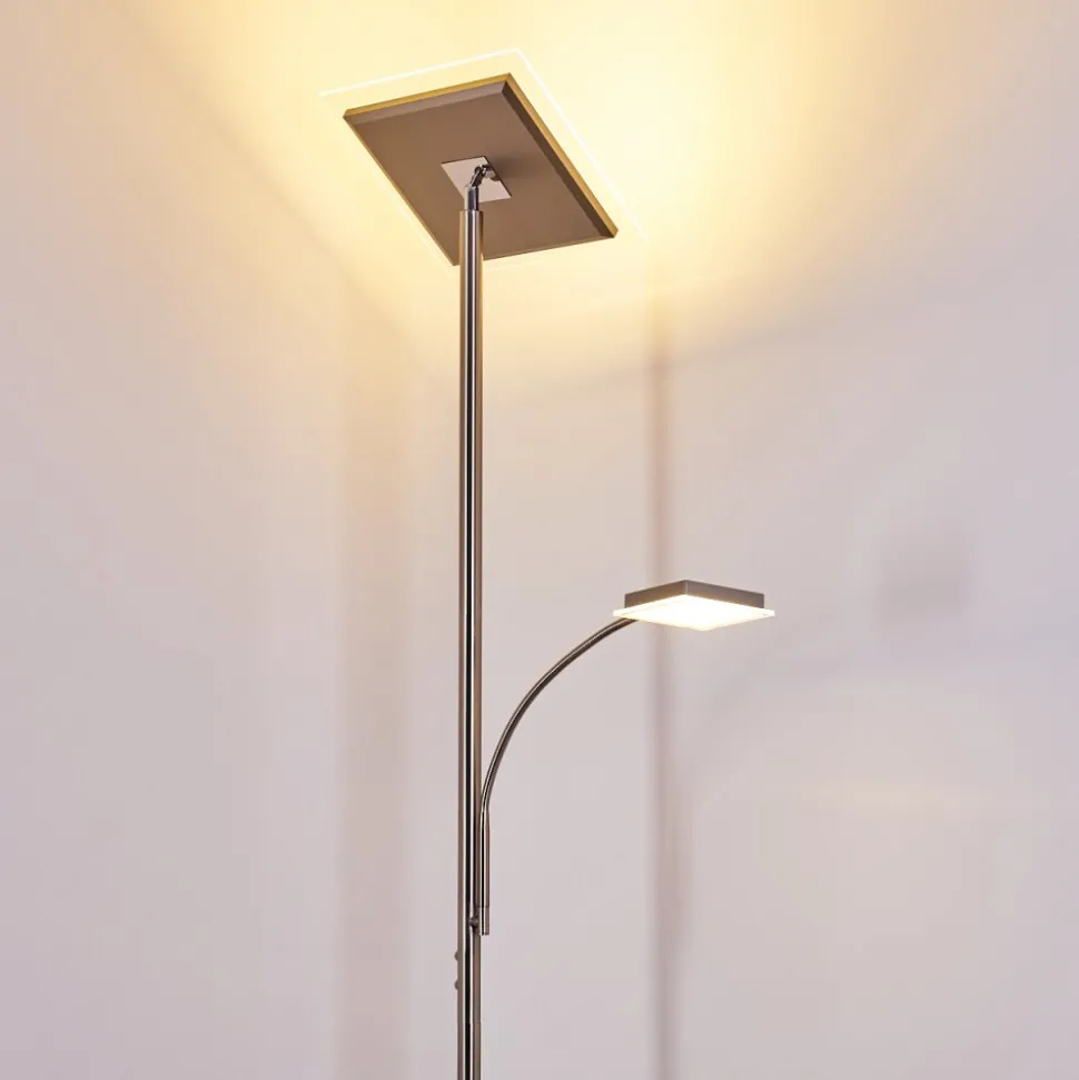 Lampadaire A Vasque Veteli Led Acier Inoxydable, 2 Lumieres
