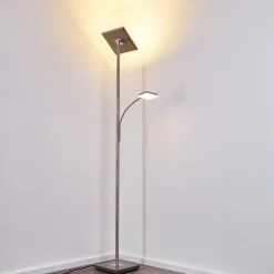Lampadaire A Vasque Veteli Led Acier Inoxydable, 2 Lumieres