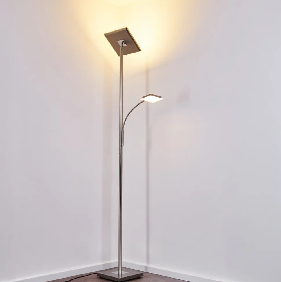 Lampadaire A Vasque Veteli Led Acier Inoxydable, 2 Lumieres