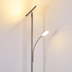 Lampadaire A Vasque Veteli Led Acier Inoxydable, 2 Lumieres