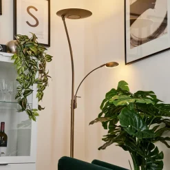Lampadaire A Vasquegravin Led Vieux Laiton, Blanc, 2 Lumieres