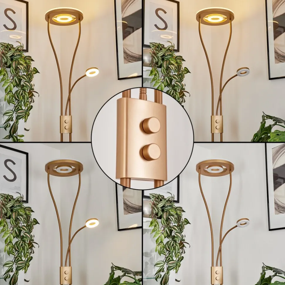 Lampadaire A Vasquekimba Led Or, 3 Lumieres