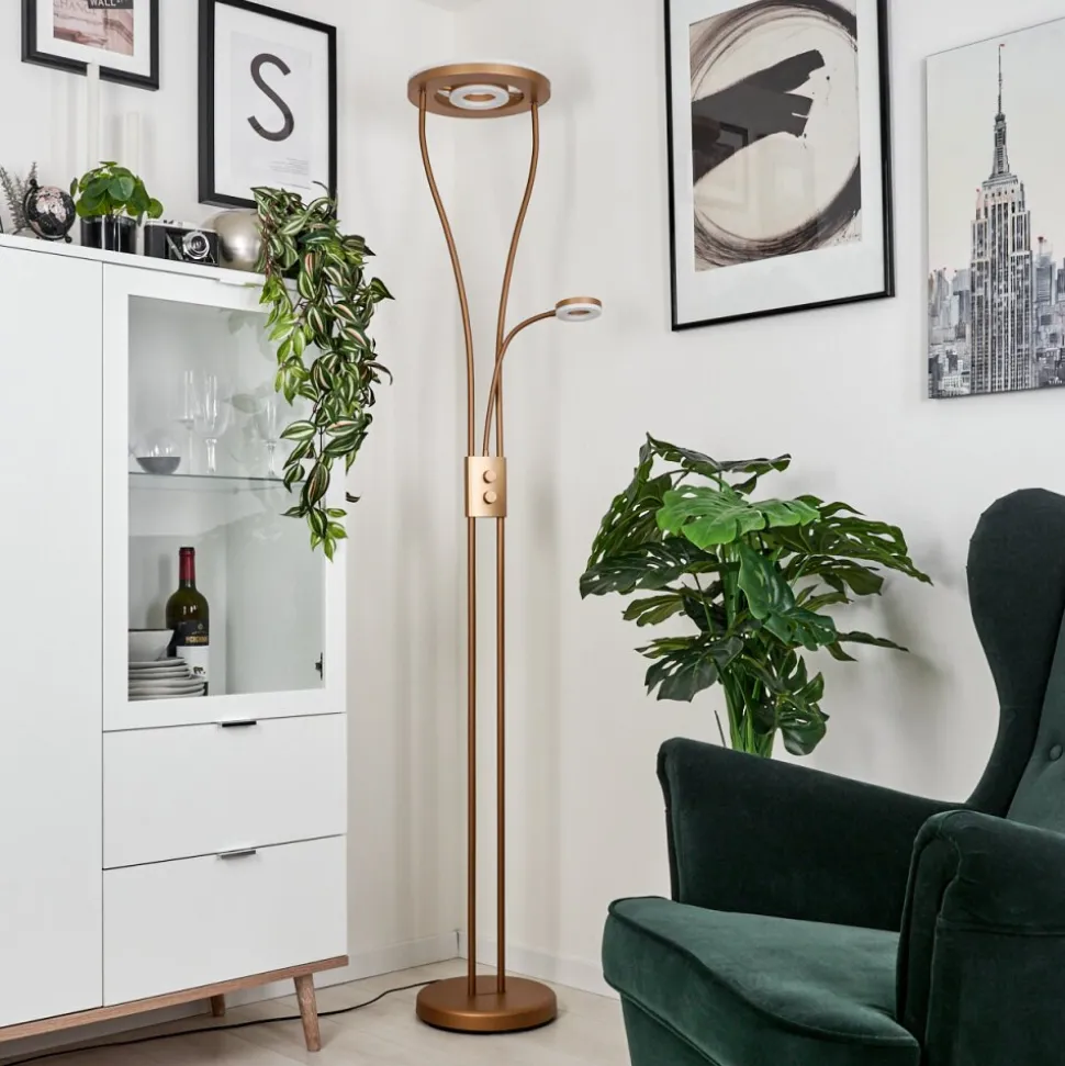 Lampadaire A Vasquekimba Led Or, 3 Lumieres