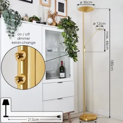 Lampadaire A Vasquemurca Led Laiton, 2 Lumieres