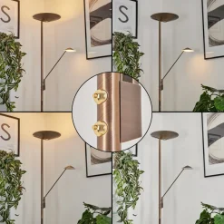 Lampadaire A Vasquemurca Led Vieux Laiton, 2 Lumieres