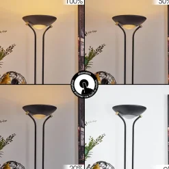 Lampadaire A Vasquerom Led Noir, 2 Lumieres