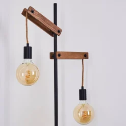 Lampadaire Aarhus Bois Fonce, Noir, 2 Lumieres