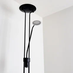 Lampadaire Abiqua Led Noir, 2 Lumieres