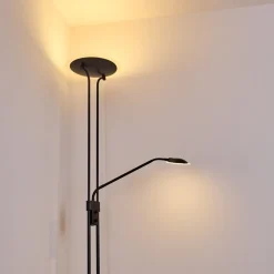 Lampadaire Abiqua Led Noir, 2 Lumieres