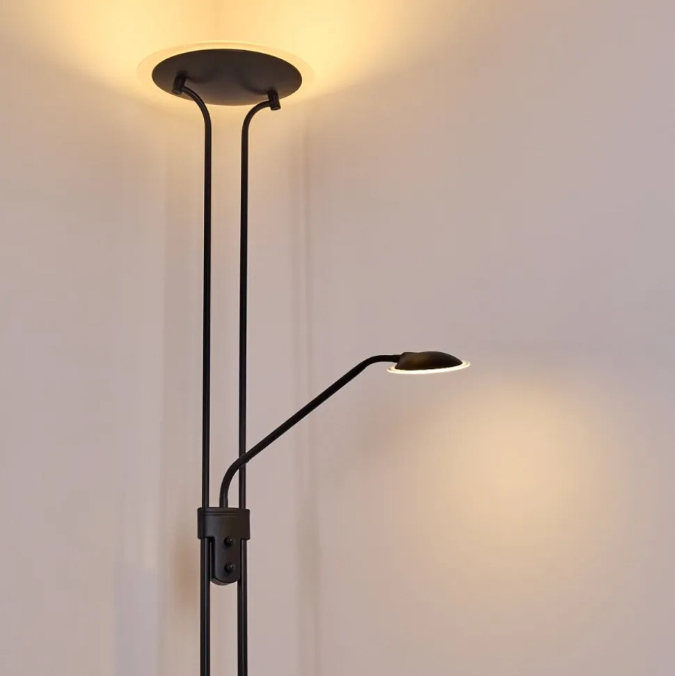 Lampadaire Abiqua Led Noir, 2 Lumieres