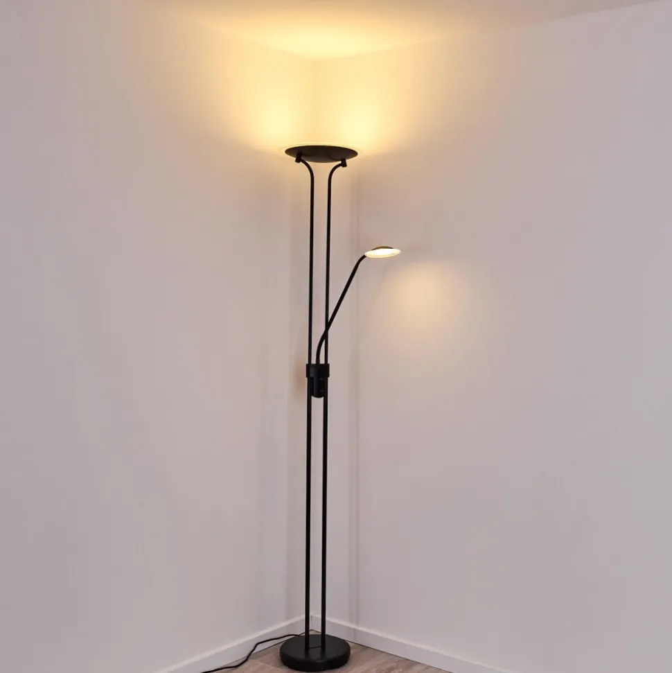 Lampadaire Abiqua Led Noir, 2 Lumieres