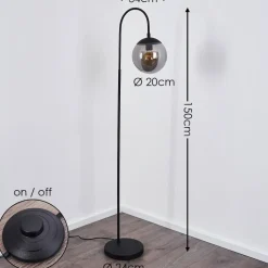 Lampadaire Agropoli Noir, 1 Lumiere