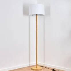 Lampadaire Akrema Ecru, Noir, 1 Lumiere
