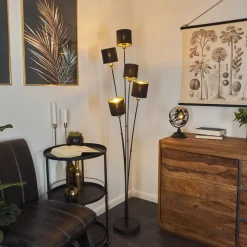Lampadaire Alsen Noir, 5 Lumieres