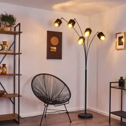 Lampadaire Alsen Noir, 5 Lumieres