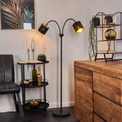 Lampadaire Alsen Noir, 2 Lumieres