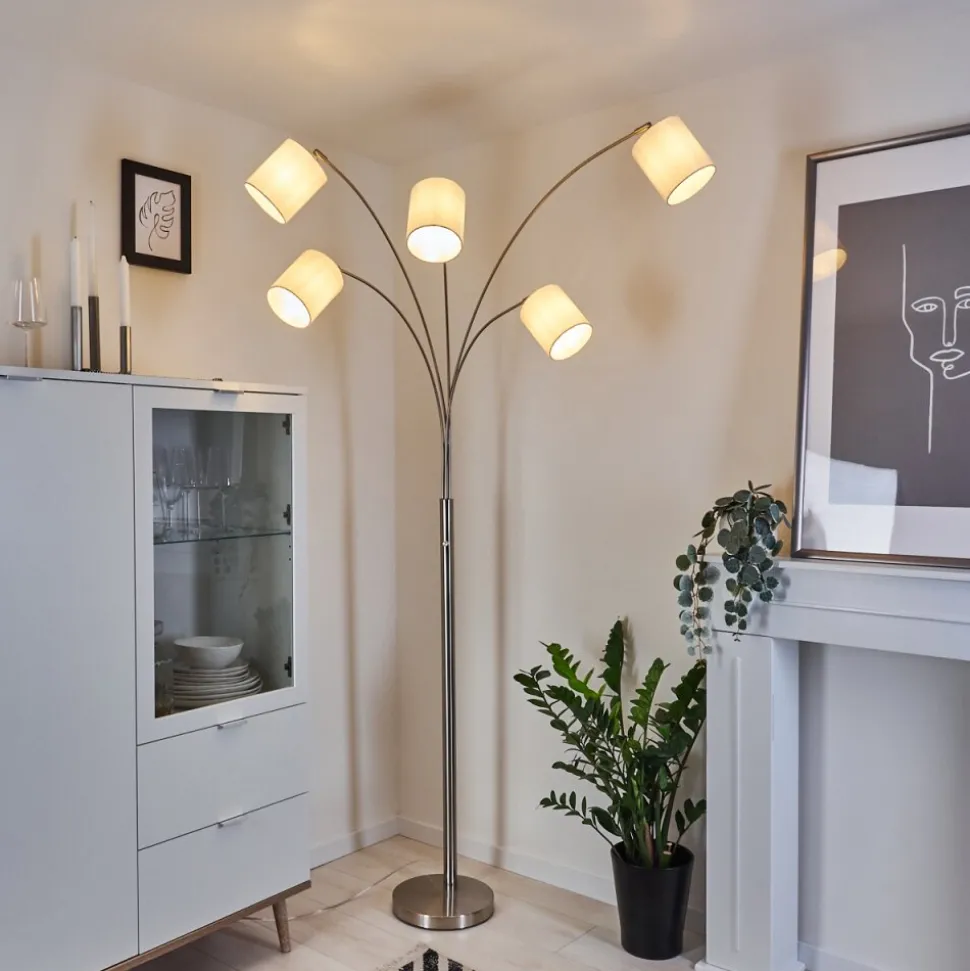 Lampadaire Antillo Nickel Mat, 5 Lumieres