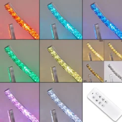 Lampadaire Assuan Led Chrome, 1 Lumiere, Telecommandes, Changeur De Couleurs