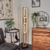 Lampadaire Ayajasco Led Couleur Bois, Ecru, Noir, 1 Lumiere
