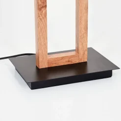 Lampadaire Ayajasco Led Couleur Bois, Ecru, Noir, 1 Lumiere