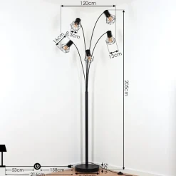 Lampadaire Bardhaman Noir, 5 Lumieres