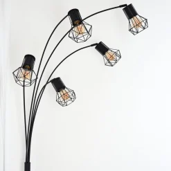 Lampadaire Bardhaman Noir, 5 Lumieres