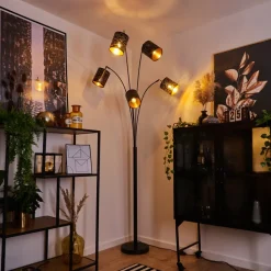 Lampadaire Bathinda Noir, 5 Lumieres