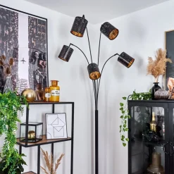 Lampadaire Bathinda Noir, 5 Lumieres
