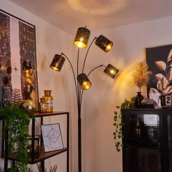 Lampadaire Bathinda Noir, 5 Lumieres